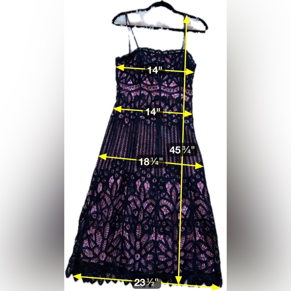 Vtg Betsey Johnson Lace Overlay Dress Pink Black Goth Y2k Dark Fairy Glam Size 8 - Picture 8 of 12